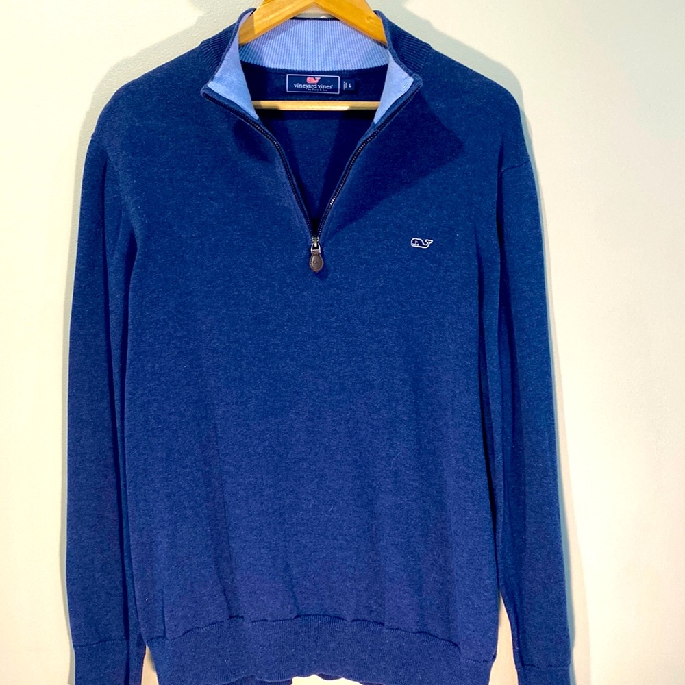 Mens Navy Blue Vineyard Vines quarterzip